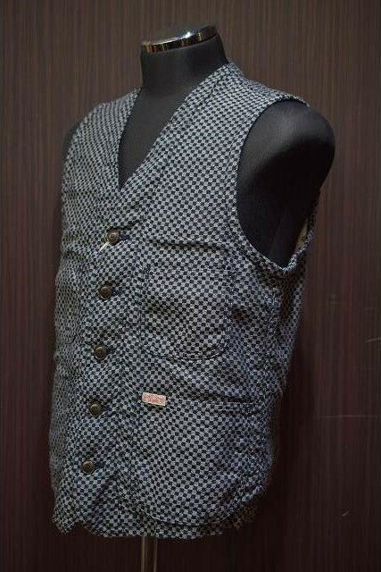 Sugar Cane light SC14033 チェッカーズジャガードワークベスト