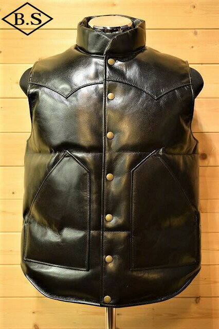 ワイツーレザー Y’2 LEATHER PV-01 VINTAGE PONY DOWN VEST ブラック