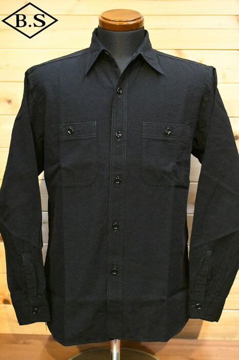 バズリクソンズ BUZZ RICKSON’S 長袖シャツ BR29143 WILLIAM GIBSON COLLECTION BLACK CHAMBRAY WORK SHIRTS ブラックシャンブレー