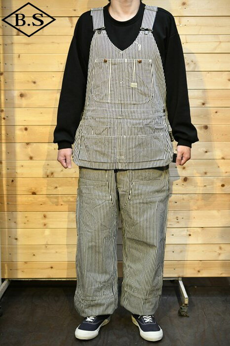 【期間限定ポイント5倍】クッシュマン オーバーオール CUSHMAN 22251 DOUBLE KNEE OVERALL ダブルニーオーバーオール ヒッコリー