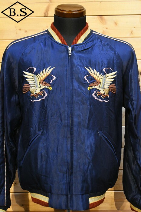 e[[m TAILOR TOYO XJW TT15273-128 Early 1950s Style Acetate Souvenir Jacket EAGLE ~ DRAGON & TIGER