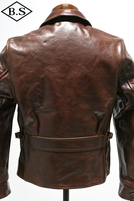 別注 エアロレザー AERO LEATHER レザージャケットHalfbelt STF ハーフベルトSTF Babalassi Tabacco