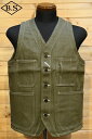 ダッパーズ Dapper’s ベスト LOT1657 Standard Work Vest with WW? Model GREEN DENIM