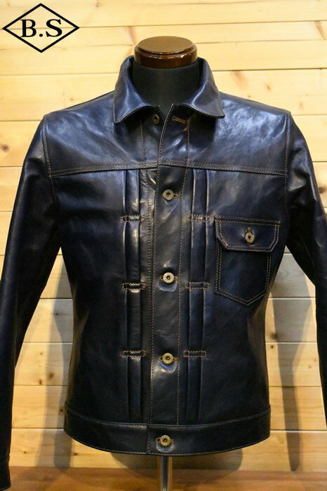 ワイツーレザー レザージャケット Y’2 LEATHER IB-140 INDIGO HORSE 1st Tyep Gジャン インディゴホースフィーストタイプジ―ジャン