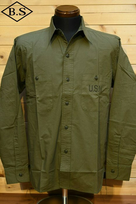 バズリクソンズ BUZZ RICKSON’S 長袖シャツ BR28219 UTILITY SHIRTS N-3 CONTRACT NTsx-83000 オリーブ