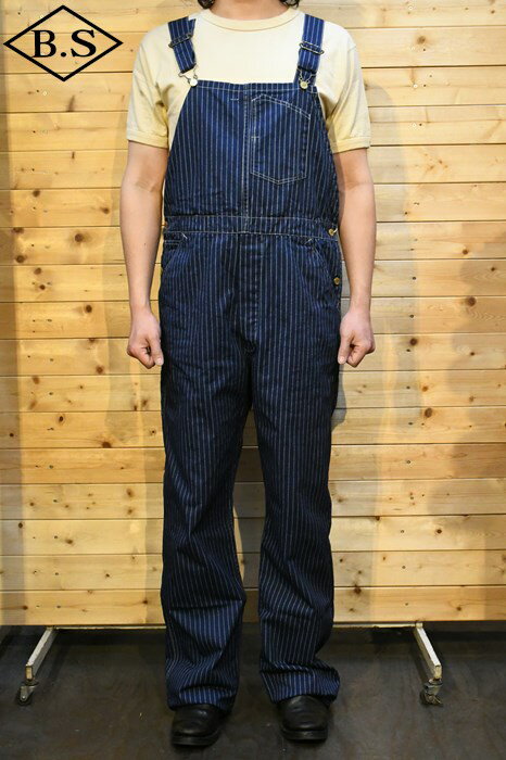 ヘッドライト HEAD LIGHT オーバーオール HD42384 HEADLIGHT 9oz WABASH STRIPE LOW BACK OVERALLS