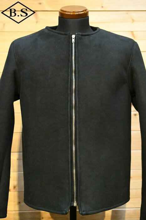 t@CN[NR[ FINE CREEK  Co. CWJK021 Bouton o[g Mouton collarless jacket BLACK ubN