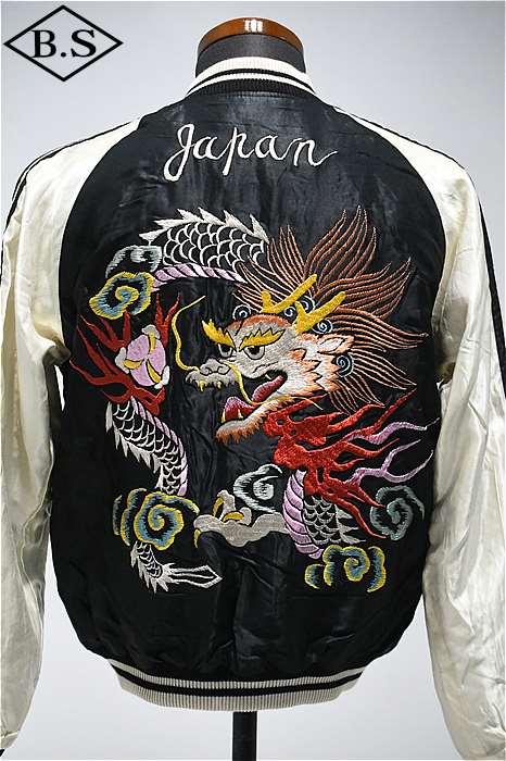 楽天BarnStormer3号店【期間限定ポイント5倍】テーラー東洋 TAILOR TOYO スカジャン TT15682-119 Early 1950s Style Acetate Souvenir Jacket “WHITE DRAGON” × “EAGLE” BLACK