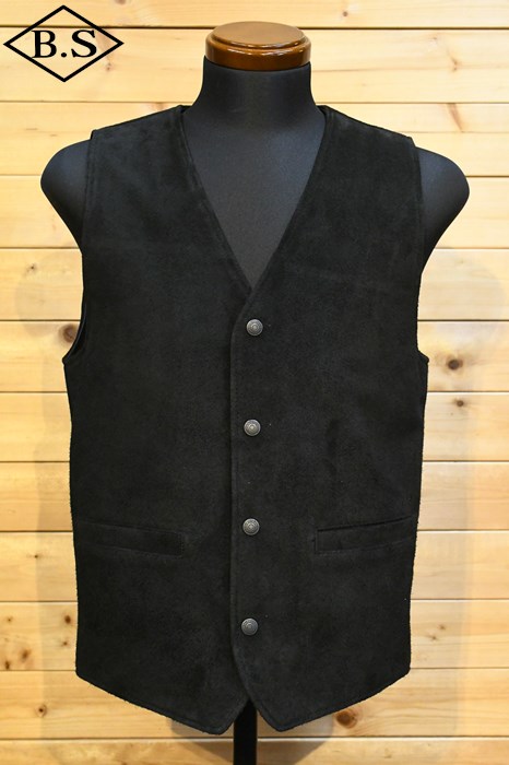 ワイツーレザー Y’2 LEATHER レザーベスト TV-02 STEER SUEDE VEST ~ Spring Edition ~ BLACKのサムネイル