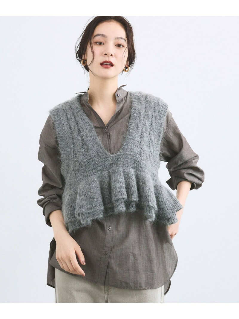 モヘアコンペプラムベスト BARNYARDSTORM バンヤードストーム トップス ニット ブラック グレー【送料無料】[Rakuten Fashion] barnyardstorm-10003981 BARNYARDSTORM サンプル画像3