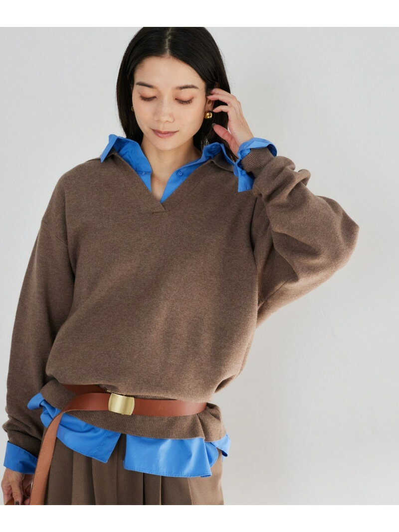 Rakuten - 【WEB限定】ミラノリブプルオーバー＜セットアップ対応＞ BARNYARDSTORM バンヤードストーム トップス ニット ブラウン ホワイト【送料無料】[Rakuten Fashion]
