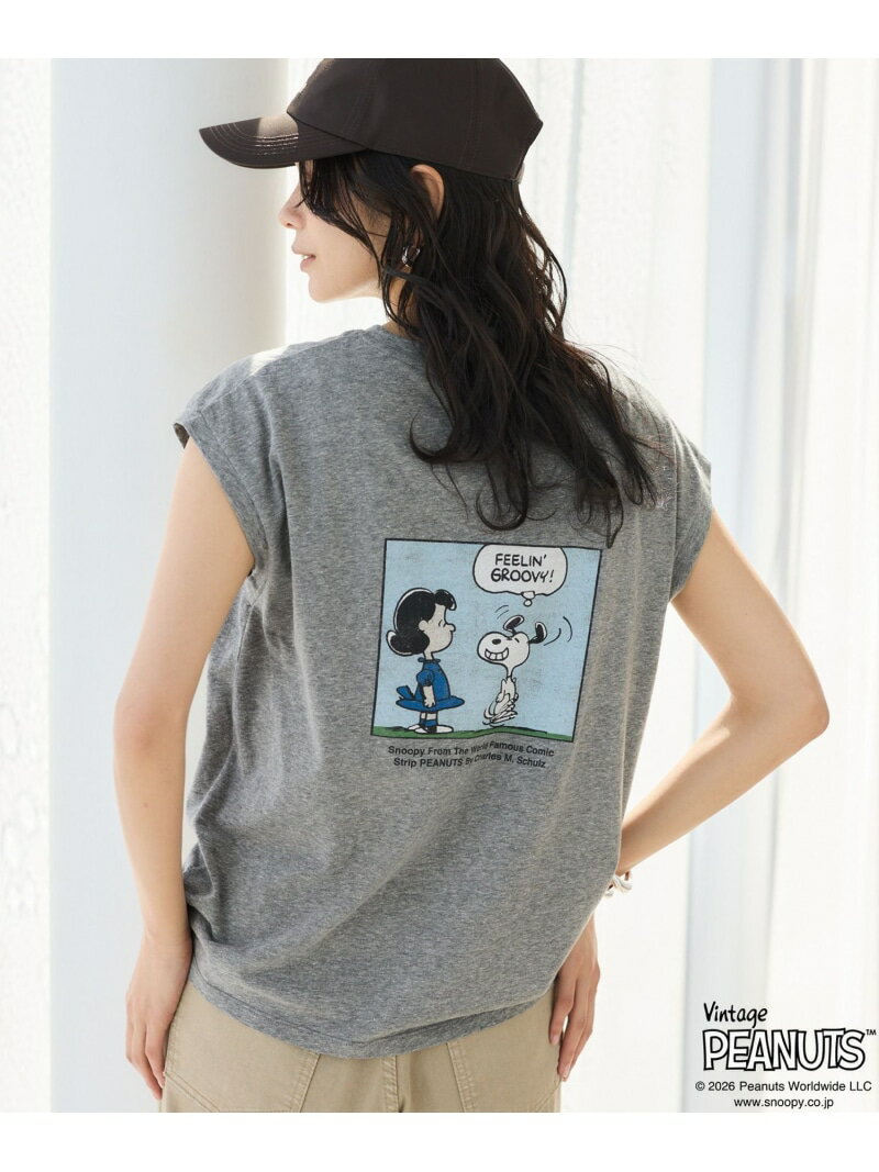 Rakuten - スヌーピー / ノースリプリントT BARNYARDSTORM バンヤードストーム トップス カットソー・Tシャツ グレー ホワイト【送料無料】[Rakuten Fashion]