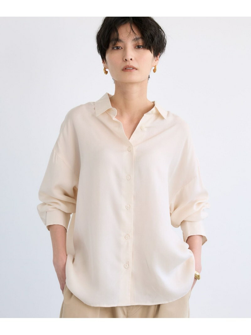 乐天商城 - 【SALE／20%OFF】キュプラフィブリルシャツ【JAPAN FABRIC】 BARNYARDSTORM バンヤードストーム トップス シャツ・ブラウス ホワイト グレー【RBA_E】【送料無料】[Rakuten Fashion]