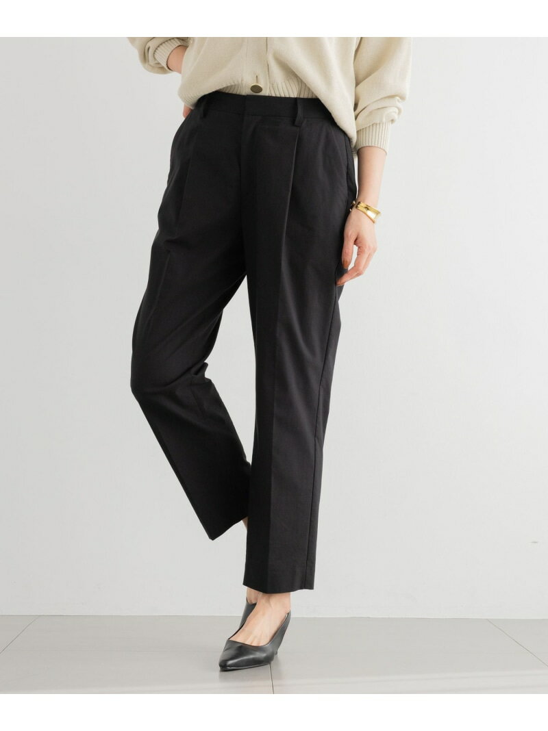 リネンストレッチスリムパンツ【WEB限定サイズL】＜セットアップ対応＞ BARNYARDSTORM バンヤードストーム パンツ その他のパンツ ブラック ベージュ【送料無料】[Rakuten Fashion]