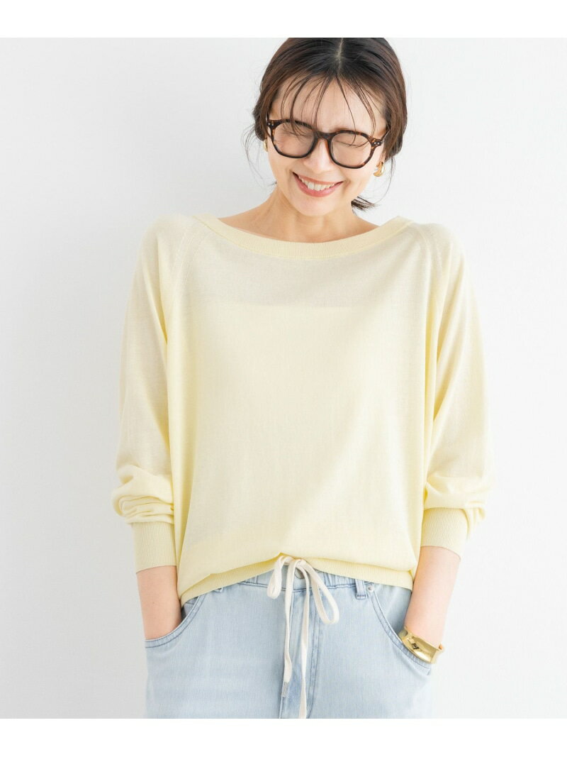 Rakuten - 接触冷感ラグランニット BARNYARDSTORM バンヤードストーム トップス ニット イエロー グレー【送料無料】[Rakuten Fashion]