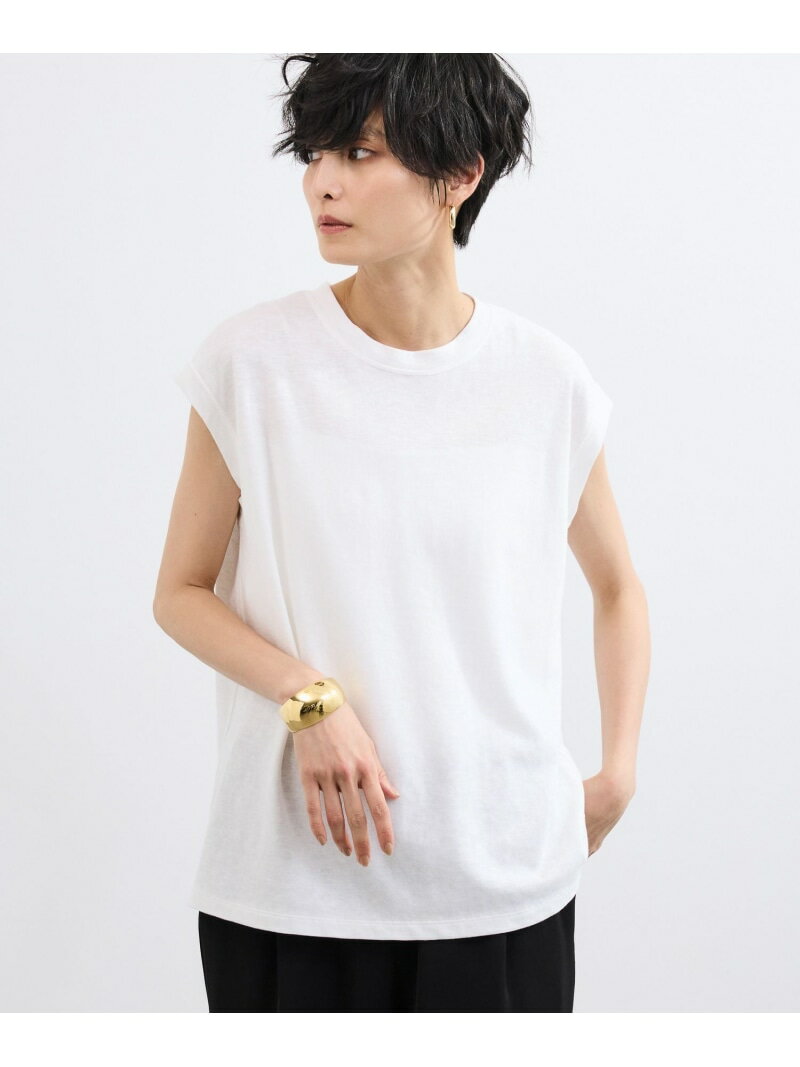 乐天商城 - リネンフレンチスリーブTシャツ / ハンドウォッシャブル【JAPAN FABRIC】 BARNYARDSTORM バンヤードストーム トップス カットソー・Tシャツ ブラウン ホワイト【送料無料】[Rakuten Fashion]