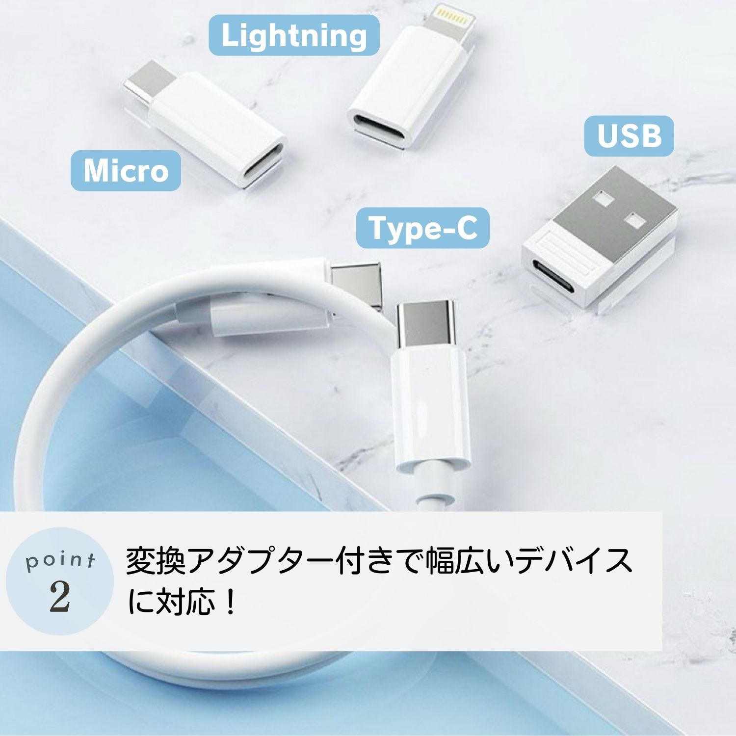 多機能充電ケーブル収納ケース データ ケーブル 収納ケース 充電ケーブル USB Lightning Micro USB 対応変換アダプタ 全機種対応 3A 高速データ転送 60W急速充電 SIMカード収納 SIMピン付き カードスロット内蔵