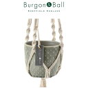 Burgon Ball プランツ ハンギングポット セット 英国ブランド ドット 陶磁鉢＆マクラメハンガー 鉢底穴なし ギフト 吊り鉢 観葉植物 プランター 屋内 おしゃれ ロープ