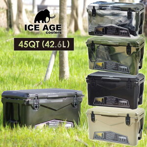 ICE AGE アイスエイジ クーラーボックス cooler 45QT 42.6L 選べる4カラー キャンプ バーベキュー ハード 保冷 BBQ ilc045tan ilc045chc ilc045aca ilc045dca