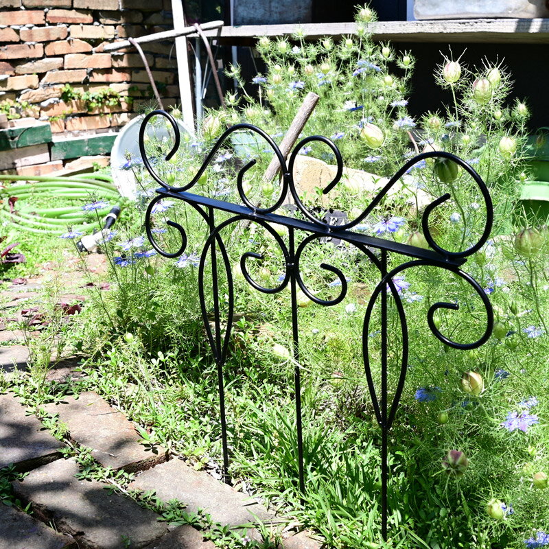 ガーデンミニフェンス アイアン ブラック W44cm×H50cm トレリス ガーデニング 花壇 簡単