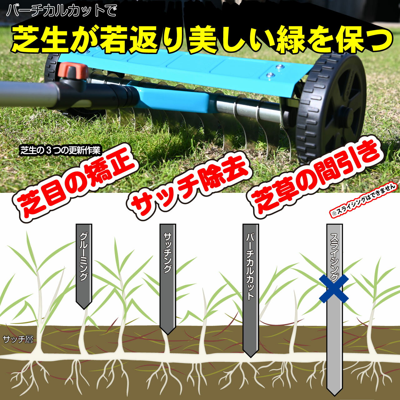 GARDENA ガルデナ コンビシステム バーチカルカッター ハンドルなし 作業幅32セン...