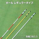 ポール レギュラータイプ 選べる3種類 3本入り 白赤ストライプ 黄色 白色 パッティンググリーン作り