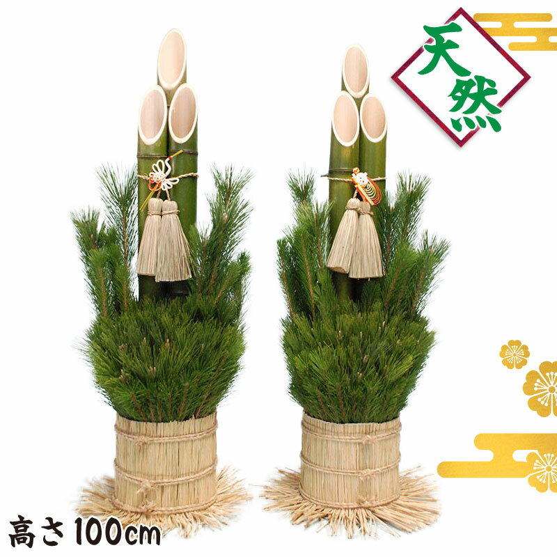 予約注文品 天然竹使用 熟年の職人が造り上げる 生門松 高さ100cm 1m 1対 2本セット 産地直送 国産 縁起物 こも巻 新年 お正月 飾り