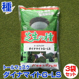 トールフェスク ダイナマイトG-LS 1kg お徳用3袋セット お庭の広さ6～9坪用 バロネス寒地型 芝生の種 多年草 発芽適温摂氏15～25度程度です。 共栄社