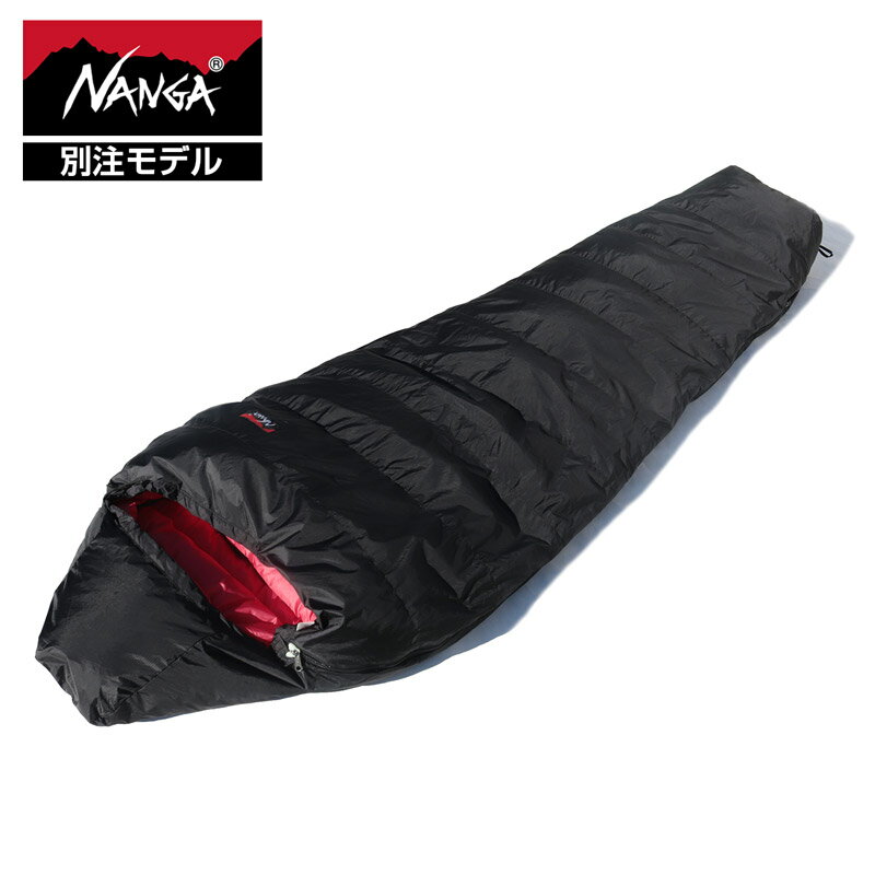 NANGA ナンガ 別注 AURORA LIGHT オーロラライト 450DX BLK(ブラック) 裏RED(レッド) レギュラー マミー型 Comfort0度 Limit-5度 シュラフ 寝袋 760FP アウトドア キャンプ