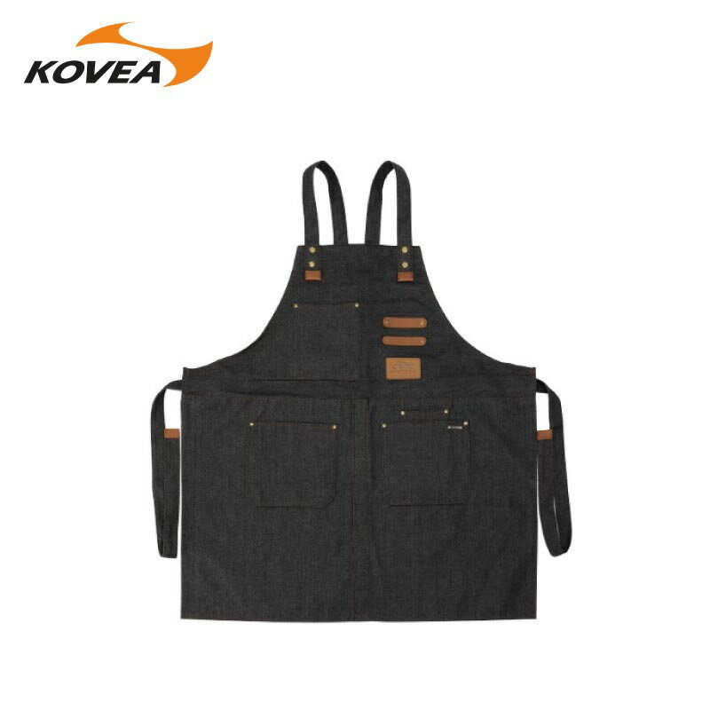 【正規販売】KOVEA コベア Jeans Apron ジーンズエプロン デニム素材 小物収納 キッチン用具収納 スリット アウトドア キャンプ バーベキュー