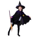 【店舗最大15％OFFクーポン配信中】ハロウィン 衣装 子供 女の子 仮装 コスプレ 魔女 コスチューム ポンチョ マント ワンピース 紫 パープル おしゃれ 子供 かわいい イベント 変身 110cm 120cm 130cm 140cm