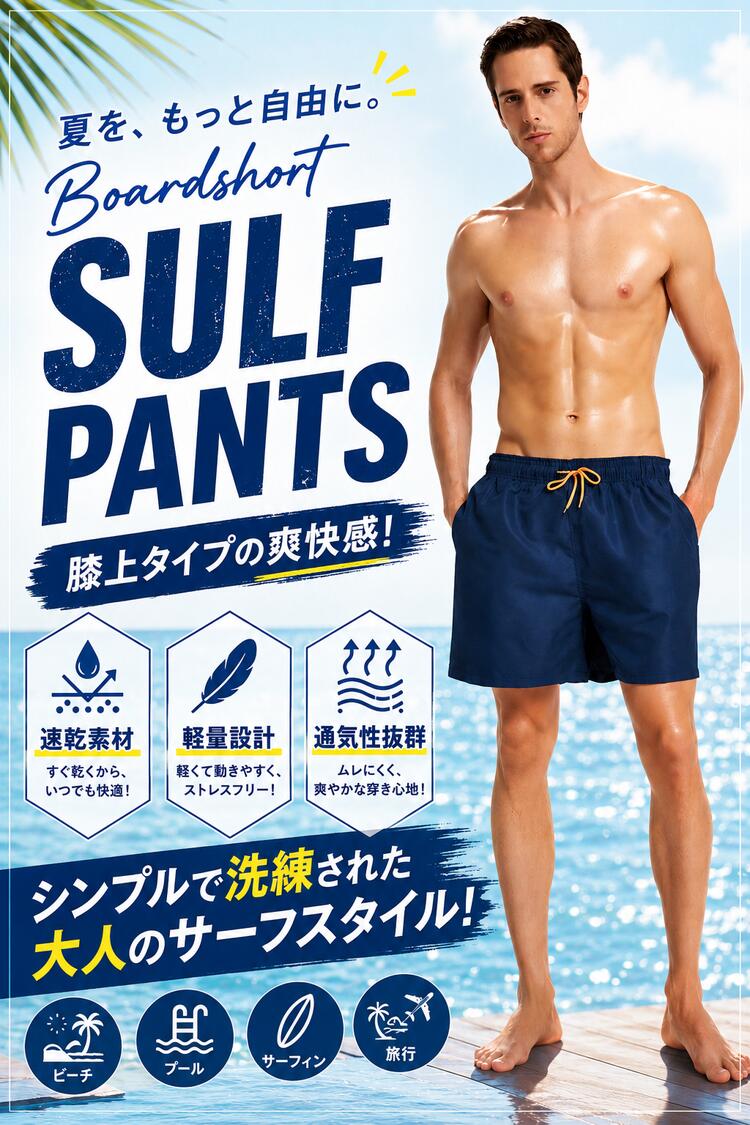 サーフパンツ 水着 メンズ 海パン おしゃれ サーフショーツ ハーフパンツ スイムシ...