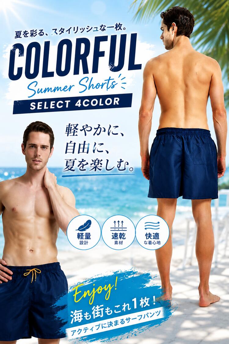 サーフパンツ 水着 メンズ 海パン おしゃれ サーフショーツ ハーフパンツ スイムシ...
