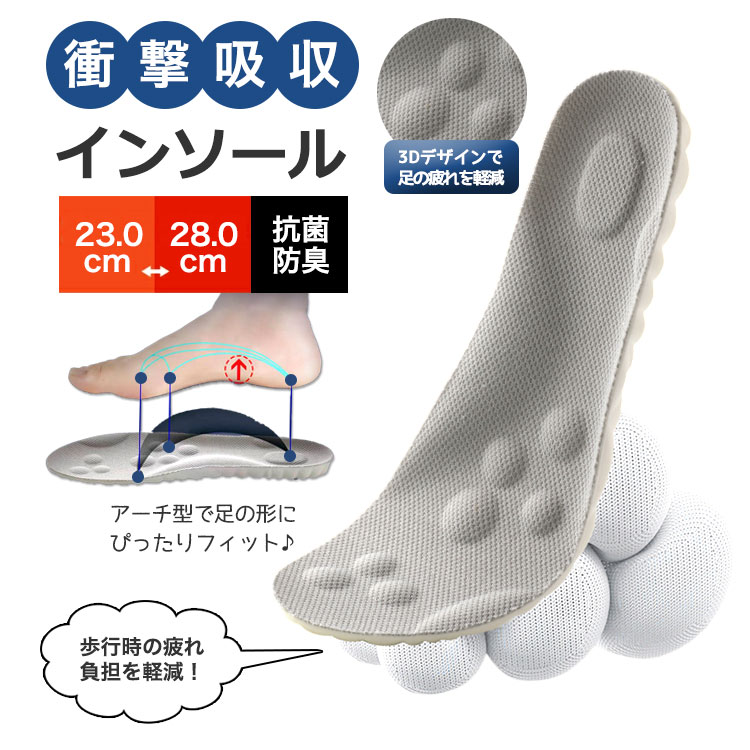 【100円OFFクーポン】インソール 疲れない 中敷き ダイエット アーチサポート 土踏まず