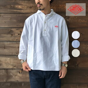 [WINTER SALE 30%OFF] DANTON ダントン メンズ オックスフォード ラウンドカラー 丸襟 長袖 L/S プルオーバーシャツ ROUND COLLAR P.O SHIRT L/S　JD-3568SOX　日本正規代理店商品