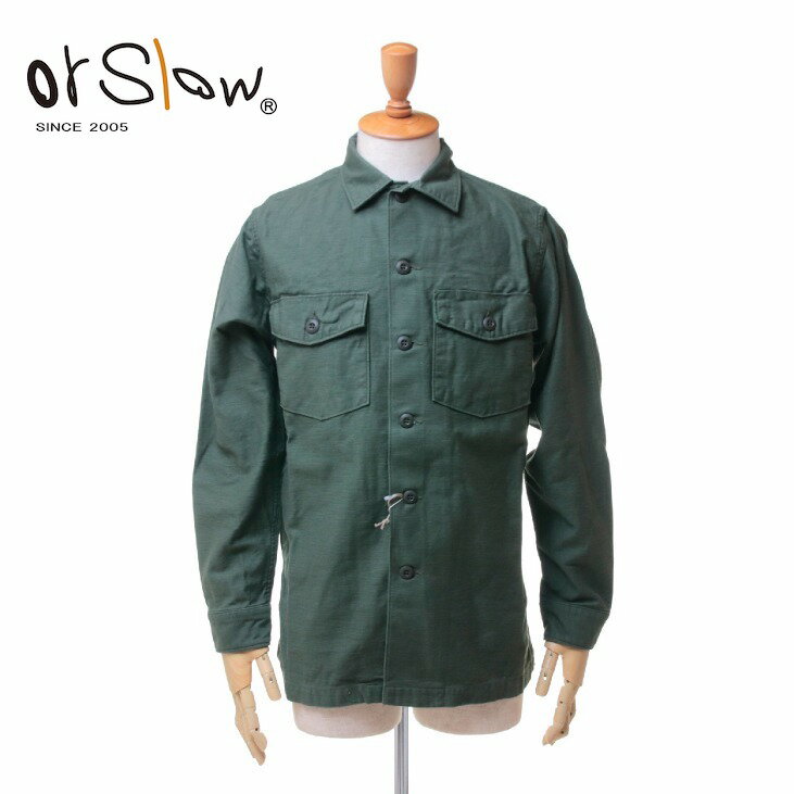 Orslow オアスロウ メンズ 長袖 無地 ソリッド アーミーシャツ US ARMY SHIRTS 03-8045 ポイント10倍