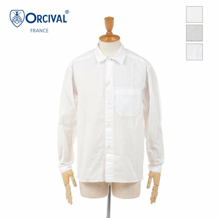 ORCIVAL オーチバル オーシバル メンズ 無地 ソリッド コットンボイル ポケット オープンカラーシャツ COTTON VOILE　RC-3756CNV　[ポイント10倍]