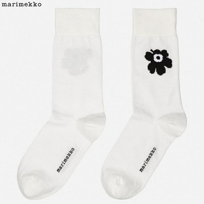 marimekko（マリメッコ）クルーソックス 靴下 ウニッコ ケシの花 花柄 Salla Unikko　52219190596