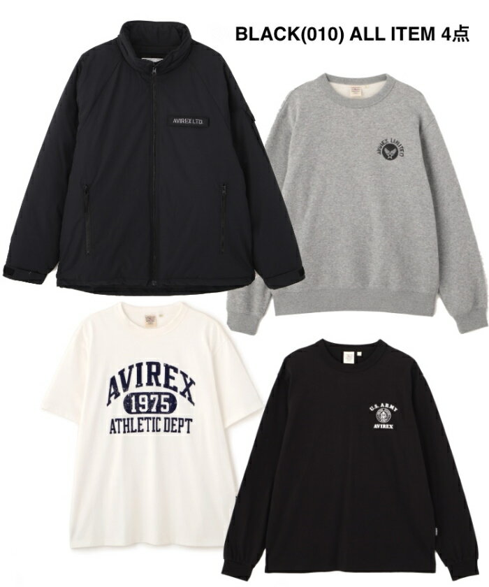 【2026年福袋】AVIREX アビレックス アヴィレックス メンズ ハッピーバッグ ブラック アウター スウェット Tシャツ 4点セット【12月下旬頃入荷予定】【入荷次第発送予定】【日時指定不可】【送料無料】【当店発行クーポン使用不可】【通常品と同時購入不可】