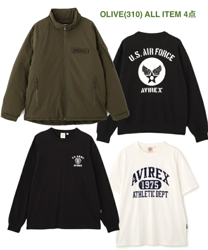 【2026年福袋】AVIREX アビレックス アヴィレックス メンズ ハッピーバッグ オリーブ アウター スウェット Tシャツ 4点セット【12月下旬頃入荷予定】【入荷次第発送予定】【日時指定不可】【送料無料】【当店発行クーポン使用不可】【通常品と同時購入不可】 2