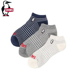 [2024ss再入荷] CHUMS チャムス ユニセックス 3Pブービーボーダーアンクルソックス 靴下 3足セット 3P Booby Border Ankle Socks　CH06-1114　[ポイント10倍]