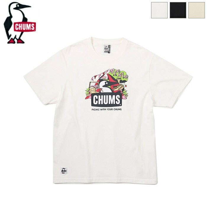[2024ss新作] CHUMS チャムス メンズ ピクニックブービーTシャツ トップス 半袖 Picnic Booby T-Shirt　CH01-2347　[ポイント10倍]