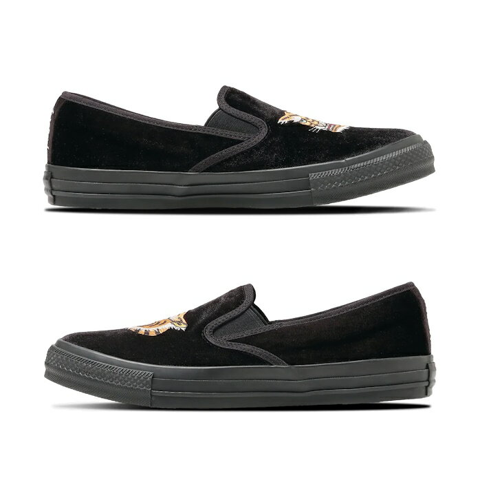 【楽天スーパーSALE期間限定：ポイント15倍】CONVERSE コンバース オールスター カンフー スリップオン ベルベット 刺繍 ブラック シューズ 靴 ALL STAR KUNGFU SLIP-ON　31317181