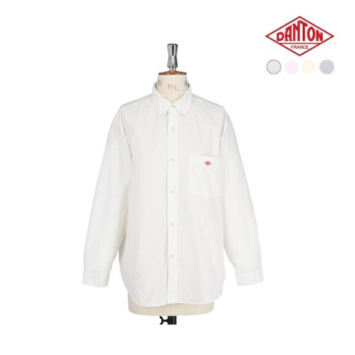 [SUMMER SALE 30%OFF] DANTON（ダントン）レディース ボタンダウンロングスリーブシャツ DOT BUTTON B.D SHIRT L/S　JT-B0035 TCX　日本正規代理店商品