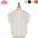 【2025SS新作】DANTON ダントン レディース コットンリネン スリーブレスシャツ ノースリーブブラウス SLEEVELESS SHIRT DT-B0235 VCL 日本正規代理店商品
