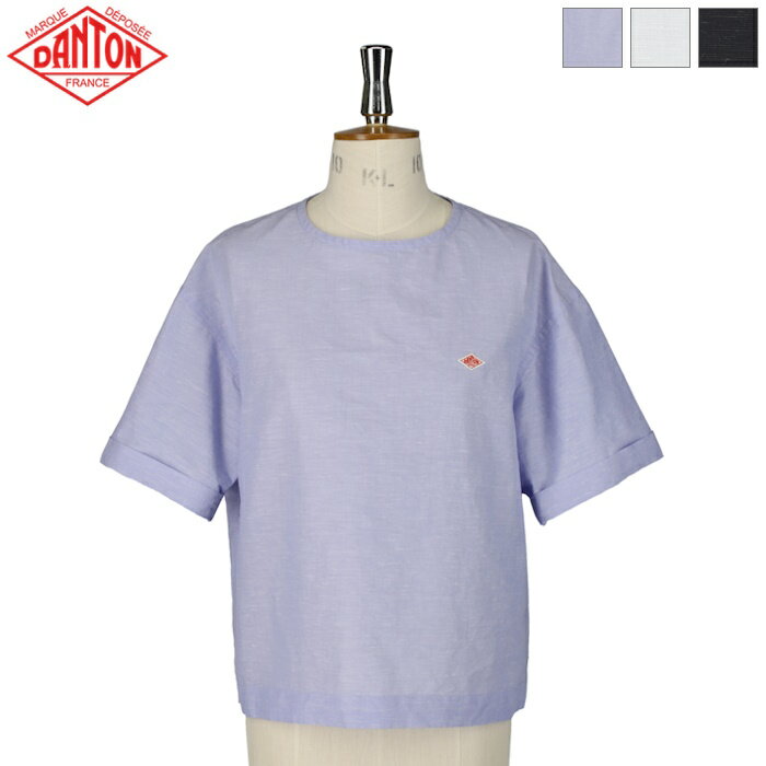 DANTON ダントン レディース コットンリネン 半袖プルオーバーシャツ 半袖ブラウス PULLOVER SHIRT　DT-B0348 VCL　日本正規代理店商品のサムネイル