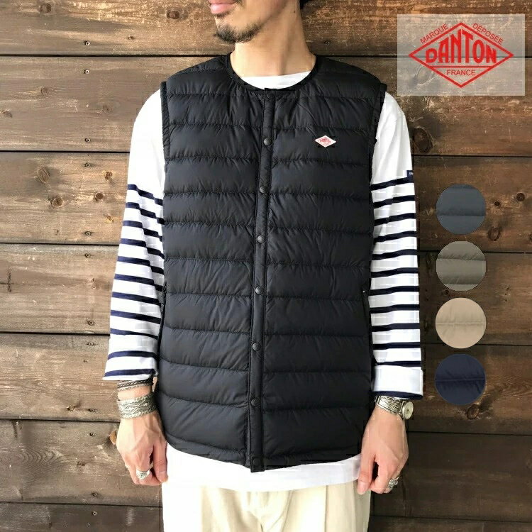 DANTON ダントン メンズ クルーネック インナー ダウンベスト NNF INNER DOWN CREWNECK VEST DT-A0026 NNF