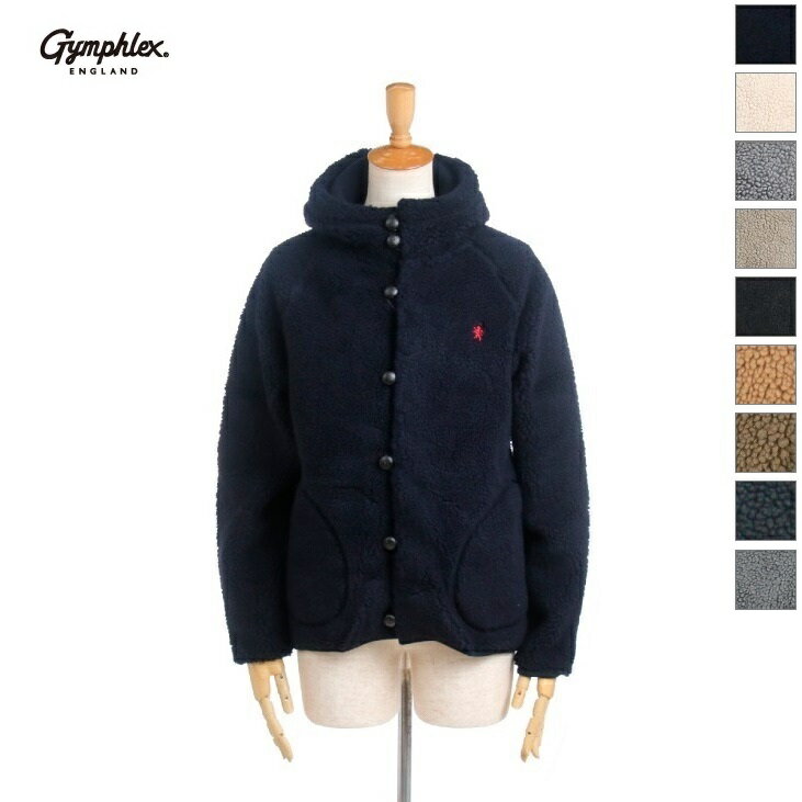 [WINTER SALE 30%OFF] Gymphlex ジムフレックス レディース フード付き くるみボタン フリースボアジャケット ボアパーカー BOA HOODED JACKET　J-1185PL