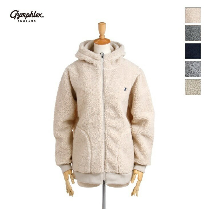 [WINTER SALE 30%OFF] Gymphlex ジムフレックス レディース フード付き ダブルジップ ボアフリースジャケット ジップアップパーカー BOA ZIP HOODED JACKET　J-1320PL