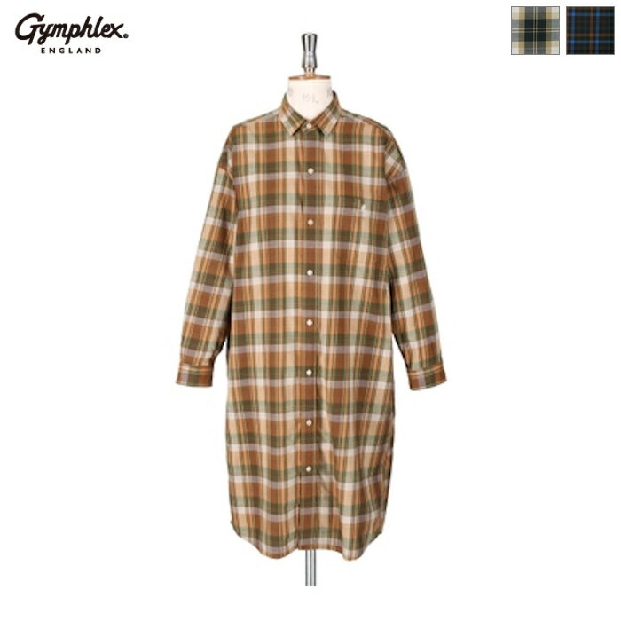 WINTER SALE 40 OFF Gymphlex ジムフレックス レディース シャツワンピース チェック柄 長袖ワンピース SHIRT DRESS L/S GY-G0063 CTE